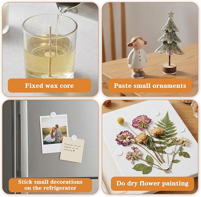 Xthrotsenk 1000 Pieces Candle Wick Stickers for Candle Making Tabs Double Sided Heat Resistance Stickers Candles Dots Wicks Tabs for Candles Making