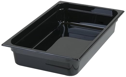 Carlisle FoodService Products 10401B03 High-Heat Full-Size Food Pan, 12.7 qt. Capacity, 20-3/4" x 12-3/4" x 4", Black (Case of 6)