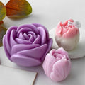 2 Pack Tulip Flower Peony Rose Succulent Cylinder Candle & Resin Mold - Resin Casting Silicone Molds for Home Decor & Candle Making Wave Spiral Mold