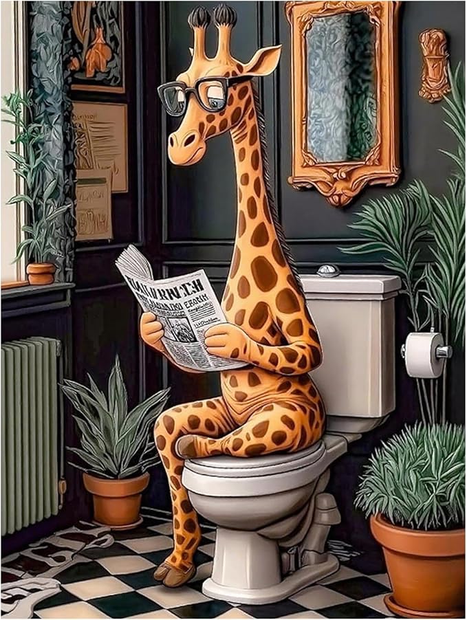 Reivworl Giraffe Diamond Art Kits for Adults, Giraffe Diamond Painting Kits, Gem Art Kit for Gifts and Home Interior Decor 12x16 Inch