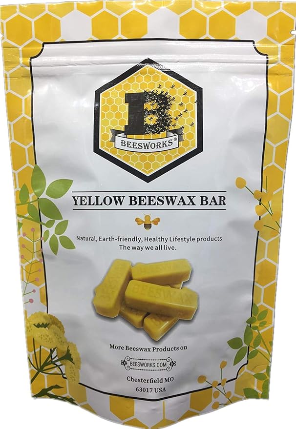 BEESWORKS Yellow Beeswax Bars (12 oz) | 100% Pure, Cosmetic Grade, Triple-Filtered Beeswax for DIY Skin Care, Lip Balm, Lotion and Candle Making (1 oz Bars - 2 Packages of 6)