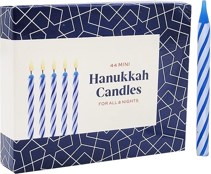 2-Pack Hanukkah Matte Silver Mini Menorah with Candles Classic 5 Inch Great for Travel, Hanukkah Decor Centerpiece