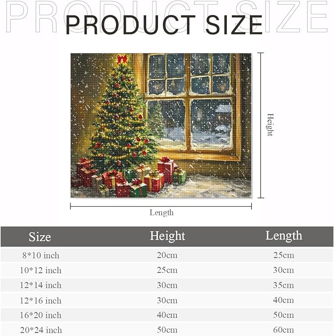 IMLQJES Christmas Tree Diamond Painting Kits - Winter Diamond Art Kit for Adults - Christmas Tree by The Window 5D Full Square Drill Gem Art - Christmas Diamond Art Kits 20x24 Inch