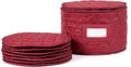 Covermates Keepsakes Dish Storage Case – Padded China & Dinnerware Organizer, Quilted Polyester Protection, ID Window, Zipper Closure, Machine Washable, Red