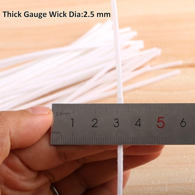 MILIVIXAY 100 Piece 6 inch Candle Wicks-Pre-Waxed-Candle Wicks for Candle Making.