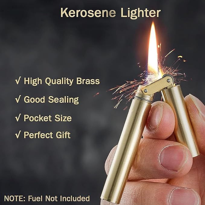 Torch Kerosene Lighter - Refillable, Adjustable Jet Flame for Candle, Kitchen, Grill, Camping, Jewellery Welding - Men's Gift with Box (Silver)
