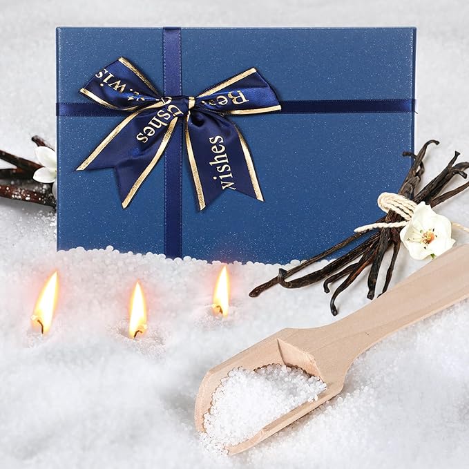 MTLEE Pearled Candle 1.1 lb Vanilla Scented Sand Candle Wax Kit with Gift Box 25 Wicks Refillable Jar White Beaded Wax Mother's Day Gift Set for Friends Mother Lover Women Family
