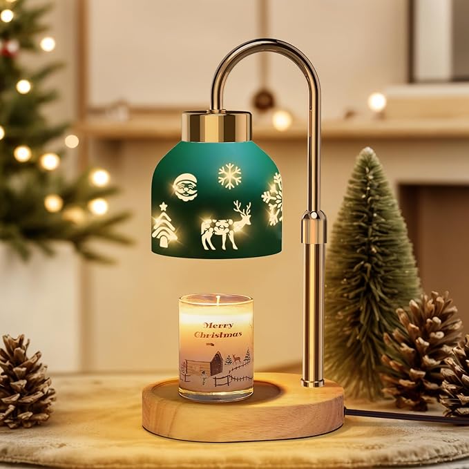 Loowoko Candle Warmer Lamp, Housewarming Gifts for New Home Decor, Dimmable Scented Wax Melt Warmer with Timer, 2 Bulbs, Gift for Women Mom