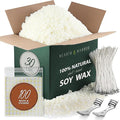 Hearth & Harbor Organic Soy Candle Wax for Candle Making, 30 lbs Natural Candles Making Supplies, Beeswax-Free, Paraffin-Free, Pure Soy Wax Flakes Perfect for Candles, Tealights and Melts