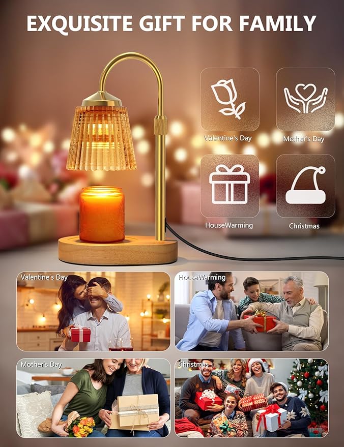 Candle Warmer Lamp with Timer Dimmable, Adjustable Lamp Candle Warmer, Birthday Gifts for Women Mom, Wax Warmer Lamp for Scented Jar, House Warming Gifts New Home Decor