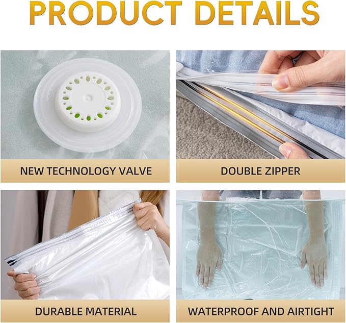 Vacuum Storage Bags with Electric Air Pump, 25 Pack (5 Jumbo, 5 Large, 5 Medium,10 Roll Up Bags) Space Saver Bag, Vacuum Sealer Bags for Clothes, Blanket, Duvets, Pillows, Comforters, Travel
