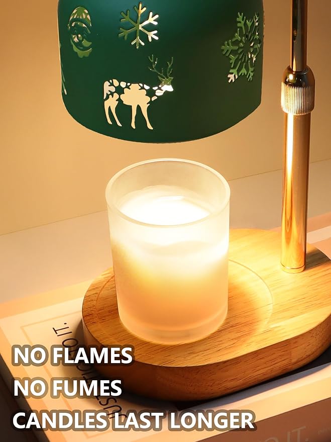 Lukasa, Christmas Candle Warmer Lamp, with Timer and Dimmer, Adjustable Height Candle Lamp, Wax Melt Warmer for Scented Jar Candles, for Women Mom Girls Teens Adults