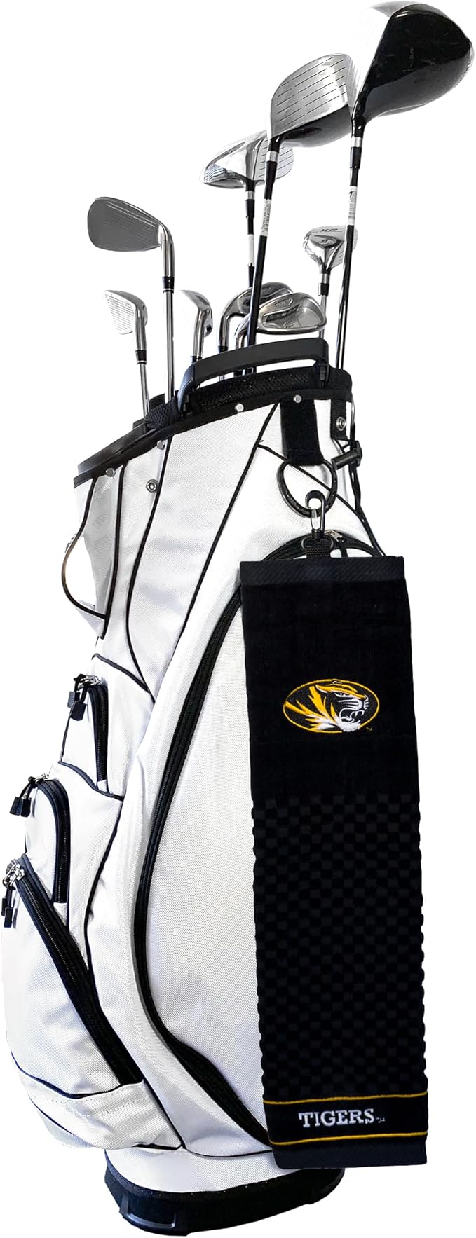 Team Golf NCAA Missouri Tigers Embroidered Golf Towel Embroidered Golf Towel, Checkered Scrubber Design, Embroidered Logo