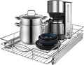 Sikarou Pull Out Cabinet Organizer, Heavy Duty Kitchen Cabinet Pull Out Shelves, Slide Out Wire Basket for Kitchen Cabinets, Bathroom, Pantry, Chrome Finish (11 * 17 in)