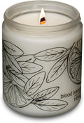 Hemlock Park Frosted Glass Wood Wick Candle Handcrafted with Natural Coconut Wax (Standard 8 oz, Blood Orange Sage)