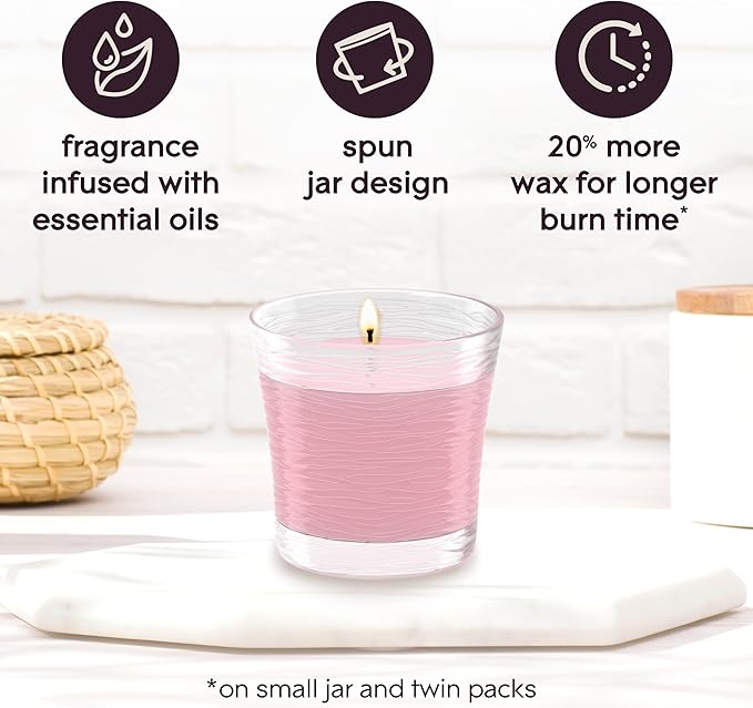 Glade 1-Wick Scented Candle Jar, Angel Whispers, Air Freshener Infused with Essential Oils, 4.08 Oz, 2 Count