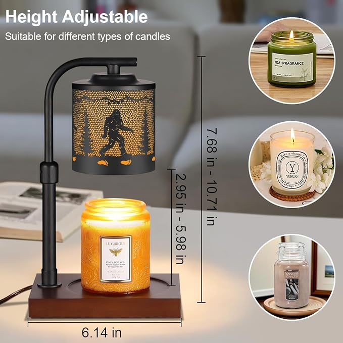 Candle Warmer Lamp with Adjustable Height Dimmable for New Home Decor Electric Candle Warmer for Jar Candles Birthday Gifts for Women Mom(Bigfoot)