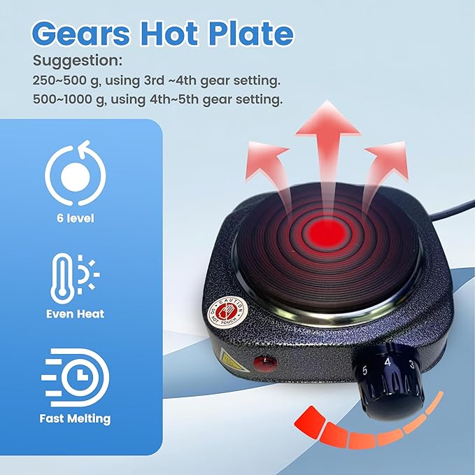 PIUH DIY Soap Making Kit with Electronic Hot Plate and Supplies for Adults, All-in-One Soap Making Supplies for Begineers with Soap Base, Pouring Pot, 4 Fragrances and Dyes for Making Soaps