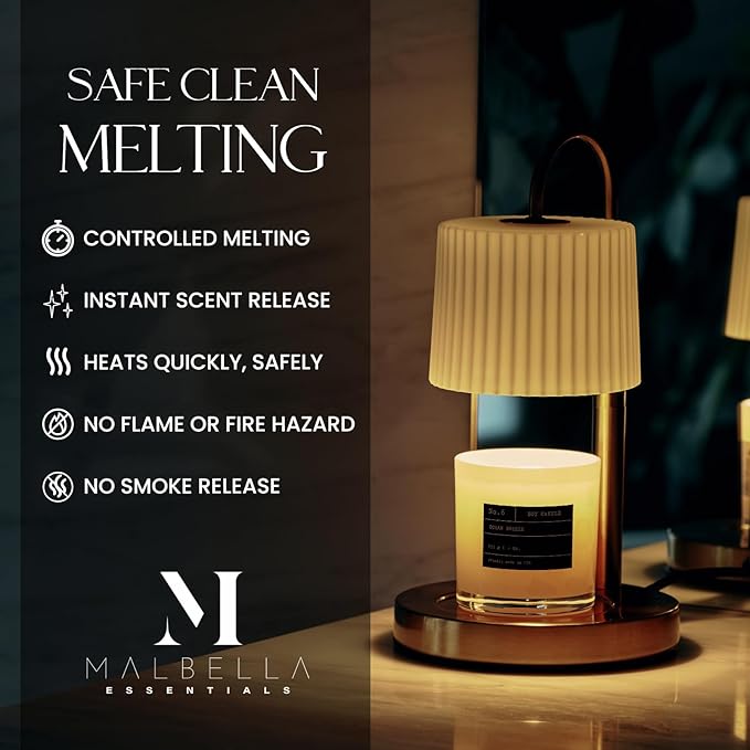 Dimmable Glass Candle Warmer Lamp with Timer - Adjustable Height Candle Lamp Warmer with Timer (8H/4H/2H) - Wax Melter - Ideal Gift, fits Various Size Scented Candles - 02 Bulb - (Silver Chrome)
