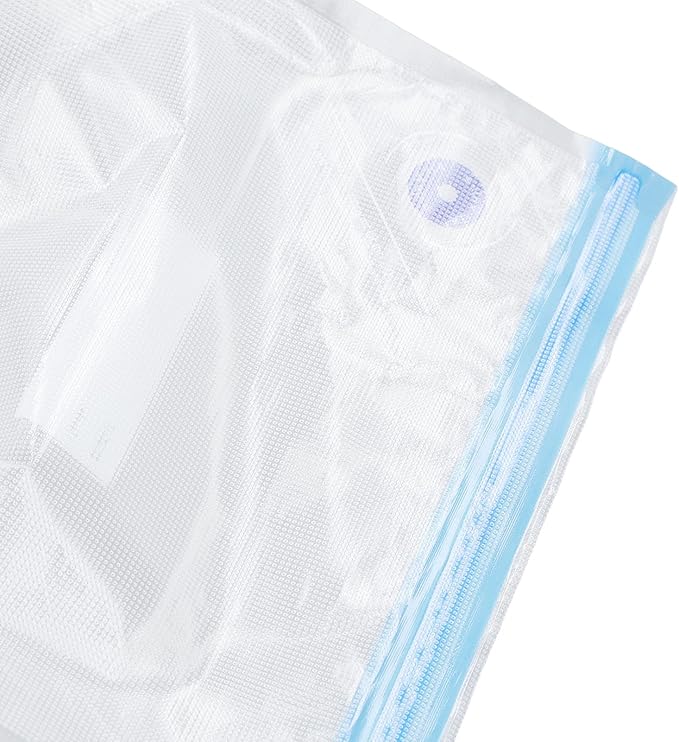 6-Pack Vacuum Storage Bags, 8.7x8.3in Reusable Space Saver Bags Transparent PE + PA Vacuum Sealer with Good Seal for Wardrobe Organization & Refrigerator Food Storage (C:26 * 34cm)