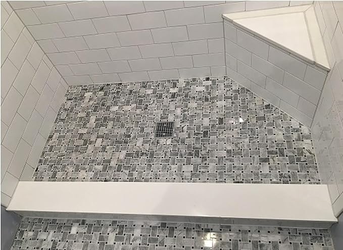 Super White Engineered Marble Threshold for Shower Curb, Bathroom Vanity Backsplash, Window Sill, Door Transitions (4" x 36")