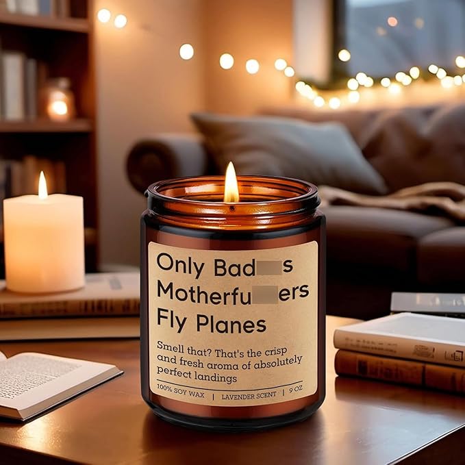 GSPY Scented Candle, Pilot Gifts for Men, Women - Flight School Graduation, Birthday, Fathers Day, Aviation Gifts for Pilots, Student - Retirement, Funny Airplane Decor for Dad, Boyfriend, New Aviator