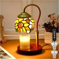Candle Warmer Lamp - Electric Candle Lamps Timer Dimmer, Sunflower Tiffany Style Stained Glass Candle Warming Lamp Compatible with Jar Candles Valentine Birthday Gifts for Mom Friend Wax Melt Warmer