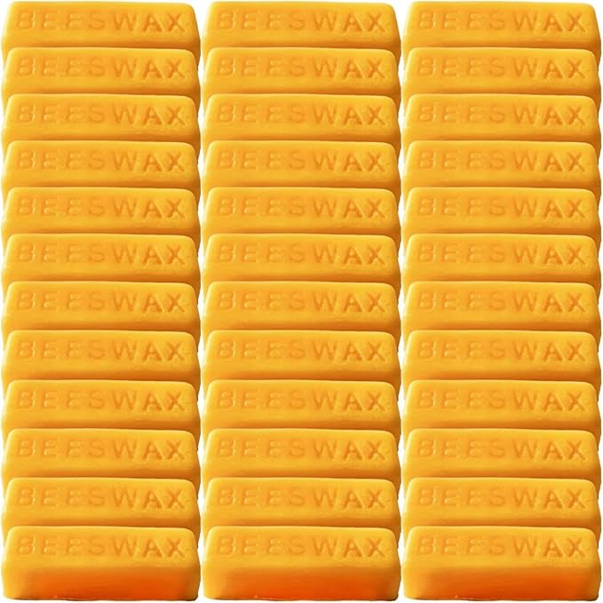 TooGet 36Pcs Yellow Beeswax Bars, Natural Beeswax Block Bees Wax Pure Bar Wax for Candle Making, Skincare, Furniture Polish, DIY Crafts - 40 OZ
