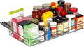 Pull-Out Cabinet Spice Rack Organizer - Slim Slide-Out Storage for Spices, Bottles & Jars, Premium Heavy-Duty Steel, Easy Install for Narrow Kitchen Cabinets - 20 ⅜ W x 10 ½ D x 2 ¾ H, Chrome