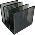 Artistic Contemporary Mesh Metal Desktop File Sorter for Neat and Organized Surfaces in Office, School, and Home, Black