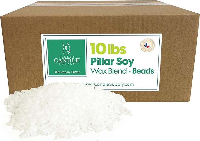 Direct Candle Supply Soy Wax Beads for Candle Making, 10lb Granulated Candle Wax, Low Melt Soy Blend, Soy Wax Beads for Crafts, Candle Making Pillars and Votives