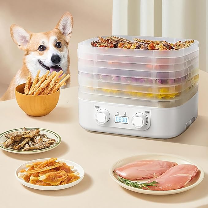 Food Freeze Dryer Machine for Home with 5 Trays, Candy Freeze Dryer with Smart Timer & Temp Control, Freeze Dried Snack Maker for Fruit, Meat & Veggies Storage (White)