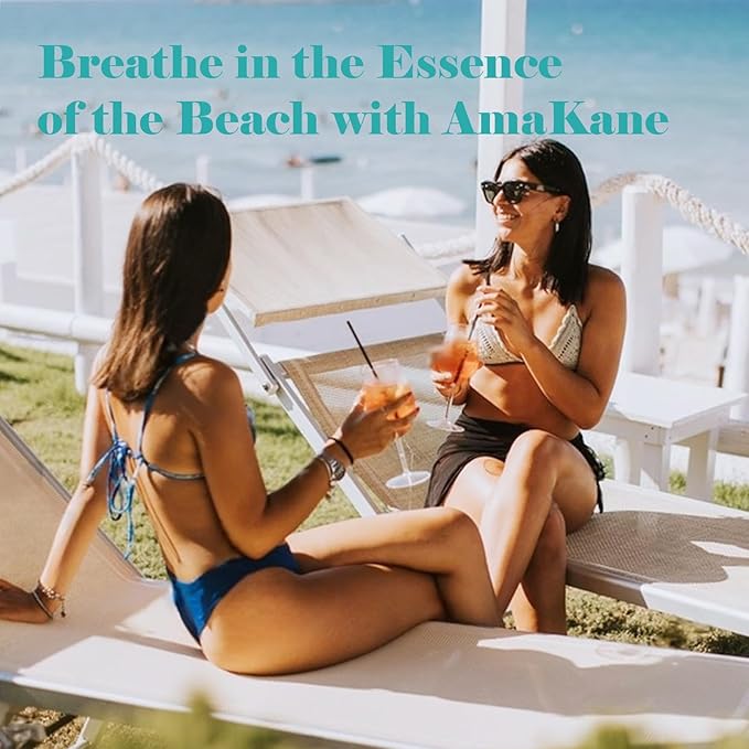 AmaKane Beach Fragrance Oil Set, Summer Essential Oils for Diffuser for Home, Candle Soap Making Scents, Beach Vibes, Sunset Glow, Linen, Salty Sea, Sandy Stroll, Beach Cabana, 6x10ml