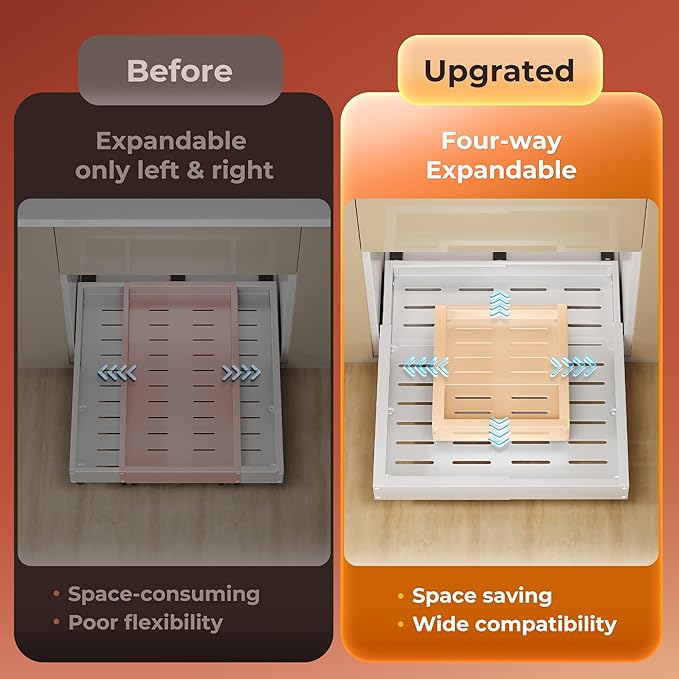 2 Pack Pull Out Cabinet Organizers, Width (12"-19") and Depth (17"-23") Expandable With 3 Slides, No Drill Slide out Drawers Adhesive Film or Nail Cabinets Without Lip in Kitchen, Pantry or Bathroom