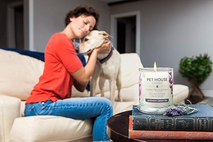Pet House Candles, Soy-Based, Long Burning Scented Candles for Pet Homes, 60 Hour Burn Time - Watermelon Mojito, 9 oz, 2 Pack