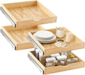 Sintuff 4 Pack Wooden Pull out Tray Cabinet Organizer Gentle Close Roll out Shelves for Kitchen Cabinets Fully Assembled Slide Pantry Shelves (21'' X 21'')