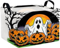 Large Halloween Basket Gift Cute Ghost Pumpkin Parties Decor Kid Trick or Treat Basket for Boys and Girls Rectangular Storage Bin Box (Great Ghost)