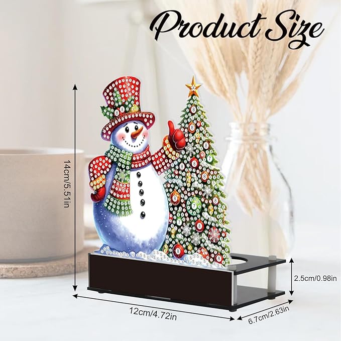 Diamond Painting Taper Candle Holders 12x11cm Candlestick Holders Centerpieces Candlestick Holders Candle Stick Holders for Home Decoration Party Housewarming Gifts Christmas Snowman