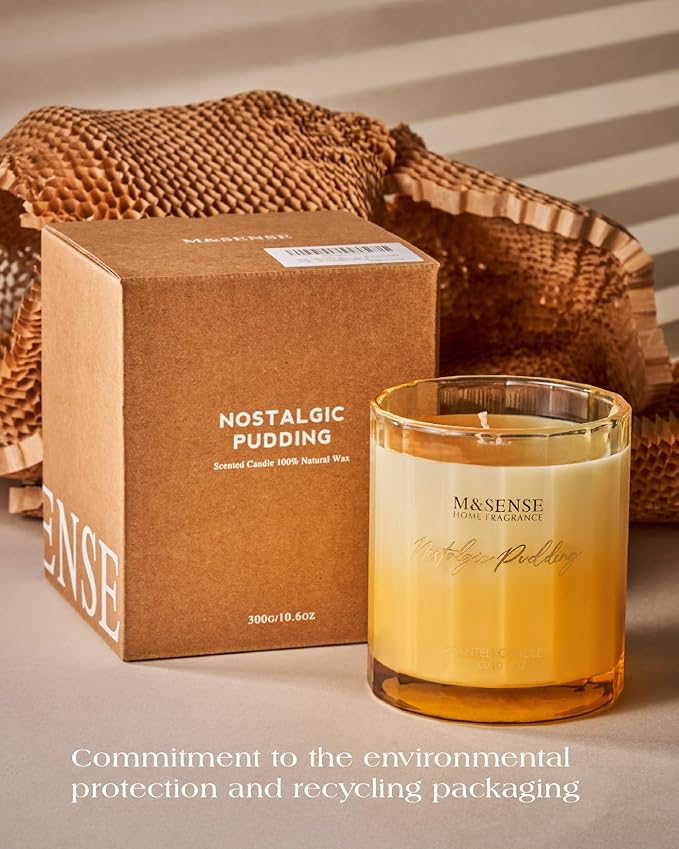 M&SENSE Mint Scented Candle - 10.6oz Natural Soy Wax 60-Hour Long Lasting Burn Time Non Toxic Relaxing Candle for Summer, Yoga, Spa & Stress Relief for Family Friends
