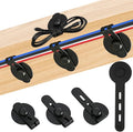 8Pcs Silicone Cable Straps, Self Adhesive Cable Management Under Desk, Reusable Cable Clip, Wire Organizers for Cords, Cord Holder for Home, Kitchen, Office, Bedroom, Car (Black)