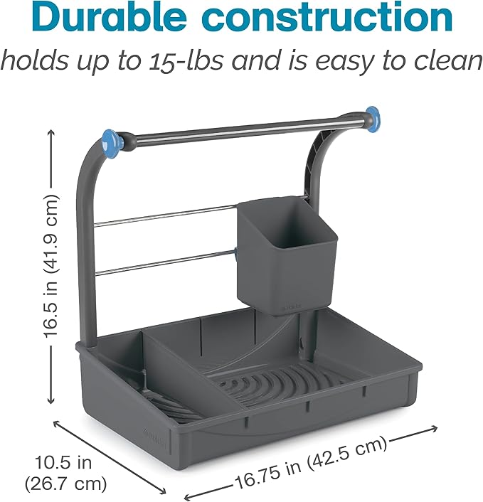Polder Under Sink Storage Caddy, Kitchen and Bathroom Organization and Storage with Tray, Easy-to-Assemble, 16.75" x 10.5" x 16.5"