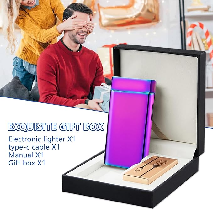 SKRFIRE Plasma Lighter Arc Lighters USB Rechargeable Lighter Windproof Electric Lighters with Multi-Mode Flashlight, Digital Battery Display, Perfect for Camping, BBQ & Outdoor Survival（Color）