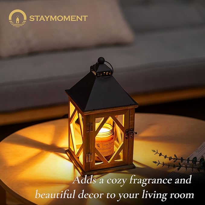 Candle Warmer Lamp with Timer: Farmhouse Candle Warmer Lantern Scented Wax Candle Burner Dimmable Vintage Home Decor Gift for Women