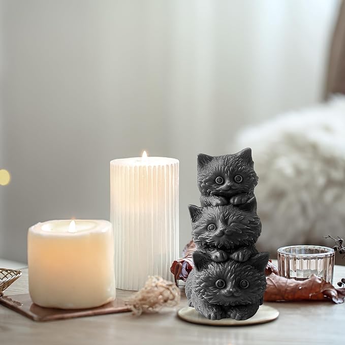 Cat Silicone Candle Mold, Decorative Animal Candle Mold for Wax and Resin Crafting