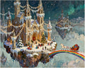 EnLvYY Christmas Castle Paint by Numbers Adult 16x20 Inch, DIY Acrylic Painting Kit for Beginners, Fantasy Unicorn Sleigh Winter Scene Wall Art Home Decoration, Gift for Teens and Adults, Unframed