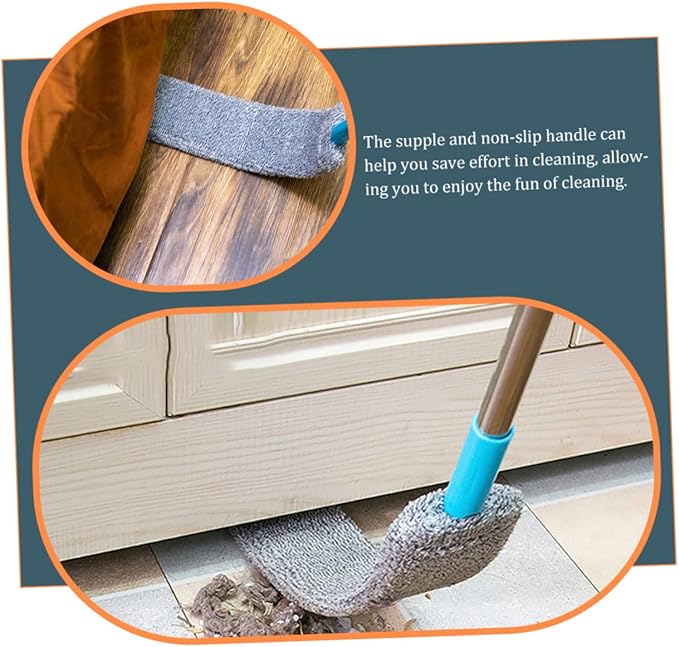 Under Bed Dust Cleaner Reusable Handle Duster for Home Cleaning Flexible Microfiber Tool for Hard Reach Areas Washable and Lightweight