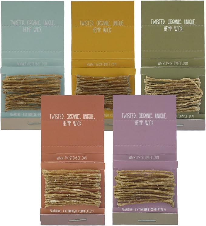 100% Organic Hemp Wick with Natural Beeswax Coating | Twisted Bee (5 x 5ft Standard Wick)