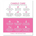 100 pack - Premium Handmade Candle Care Instruction Cards Pink 2x3.5 in, Small Business | Soy Bees Wax Melt, Candle Makers, Making Supplies Kit Set, Containers, Jars, Pot, Package