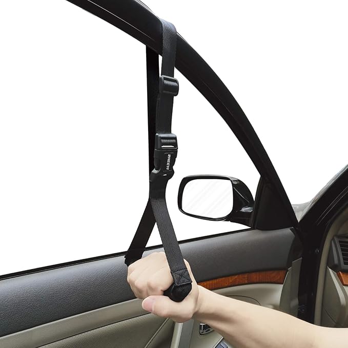 Automotive Standing Aid Safety Grab Handle Adjustable Vehicle Support Strap Portable Nylon Car Assist Device Grip Handle for Elderly, Disability