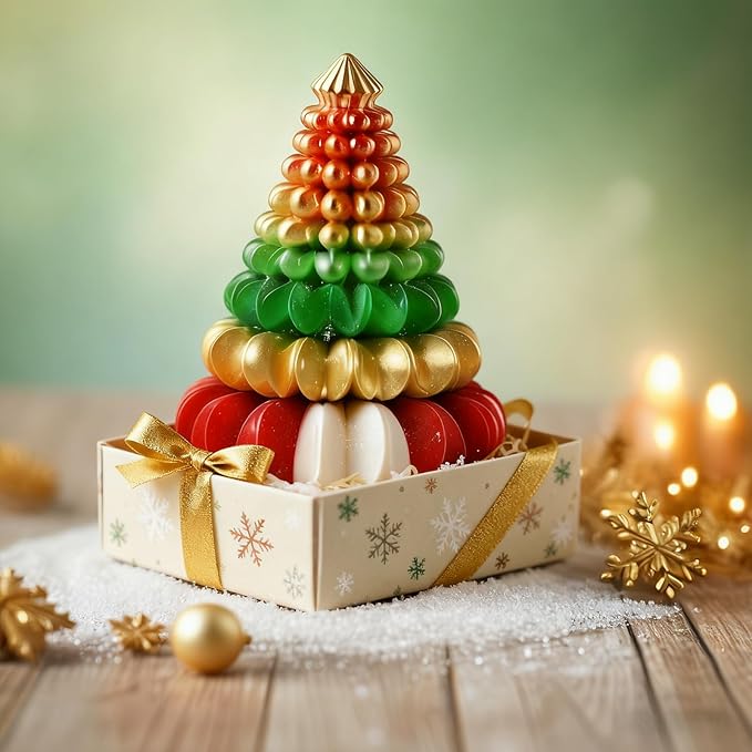 3D Christmas Tree Silicone Candle Soap Epoxy Resin Wax Mold Silicone Shapes Christmas Trees Mold for Candle Resin Soap Craft Cake Chocolate Making Kit Christmas Gift (Origami Christmas Tree)